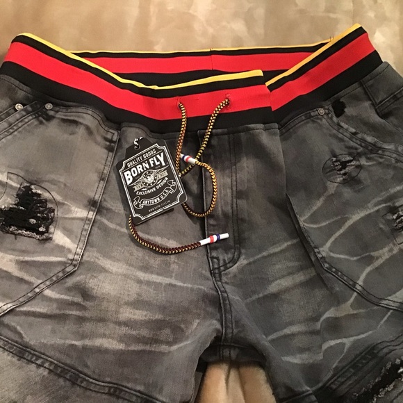 Shorts 42, Black/Gray NWT Born Fly - Picture 3 of 4